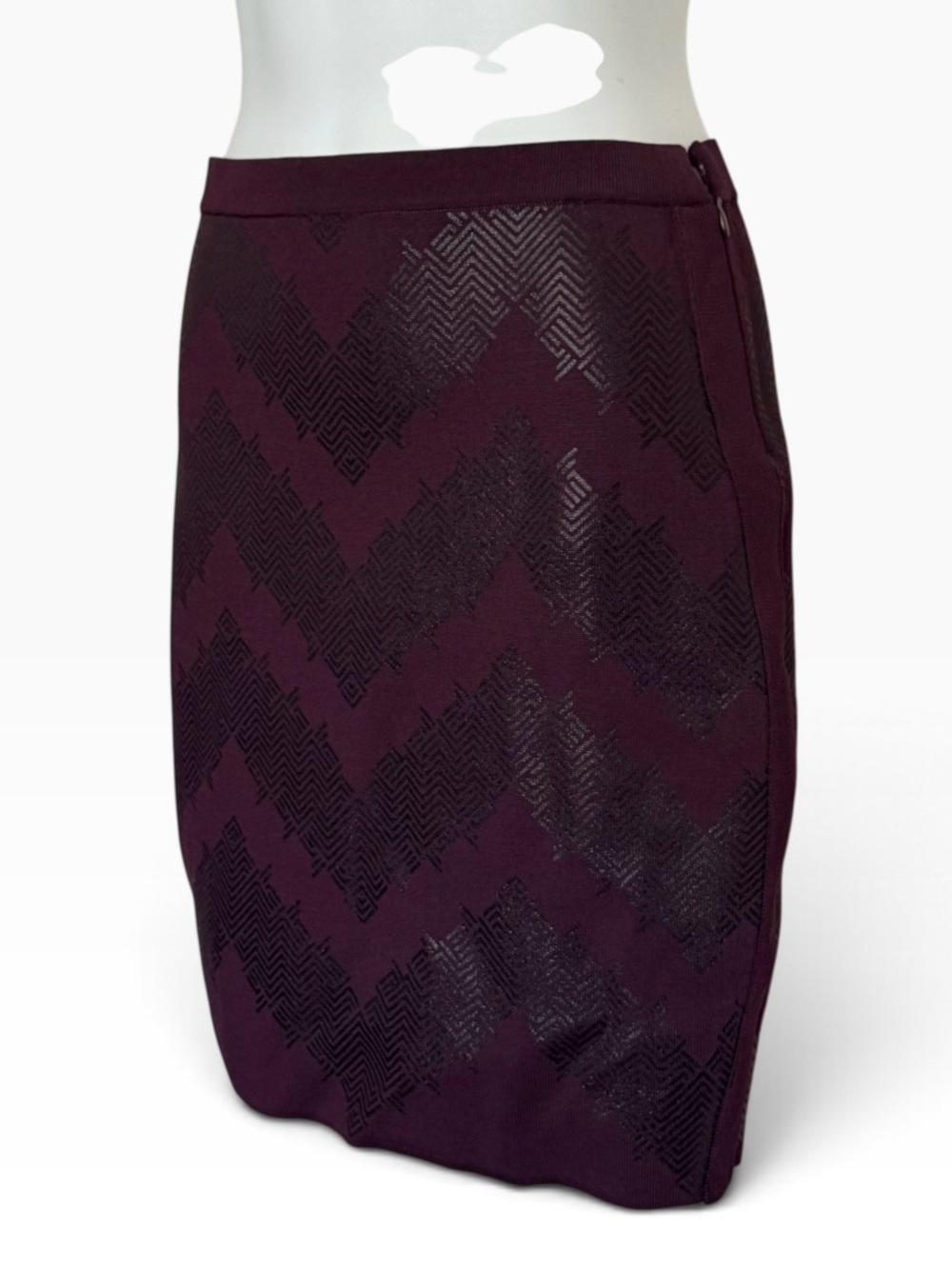 Armani Exchange Knit Dark Purple Patterned Stretchy Skirt Size Medium